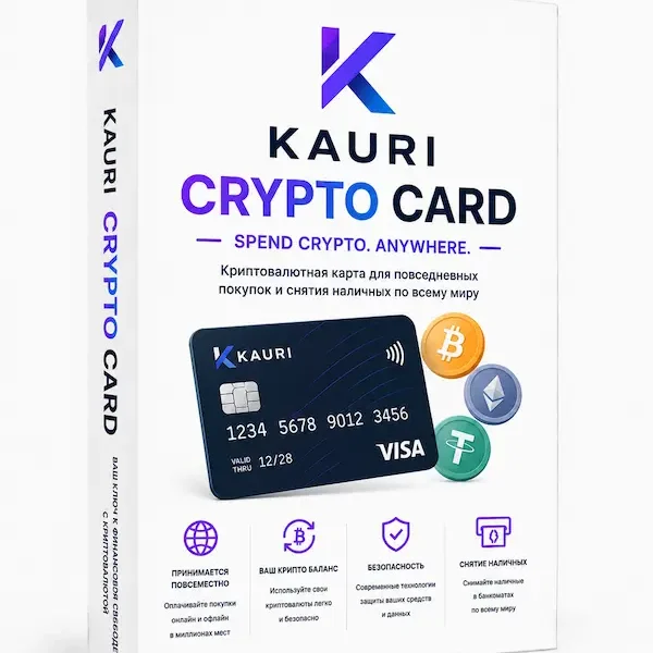 В Kauri.Finance можно заказать дебетовую криптовалютную карту, которая открывается в евро.