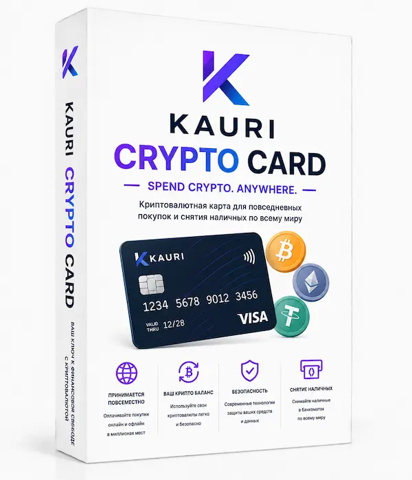 В Kauri.Finance можно заказать дебетовую криптовалютную карту, которая открывается в евро.